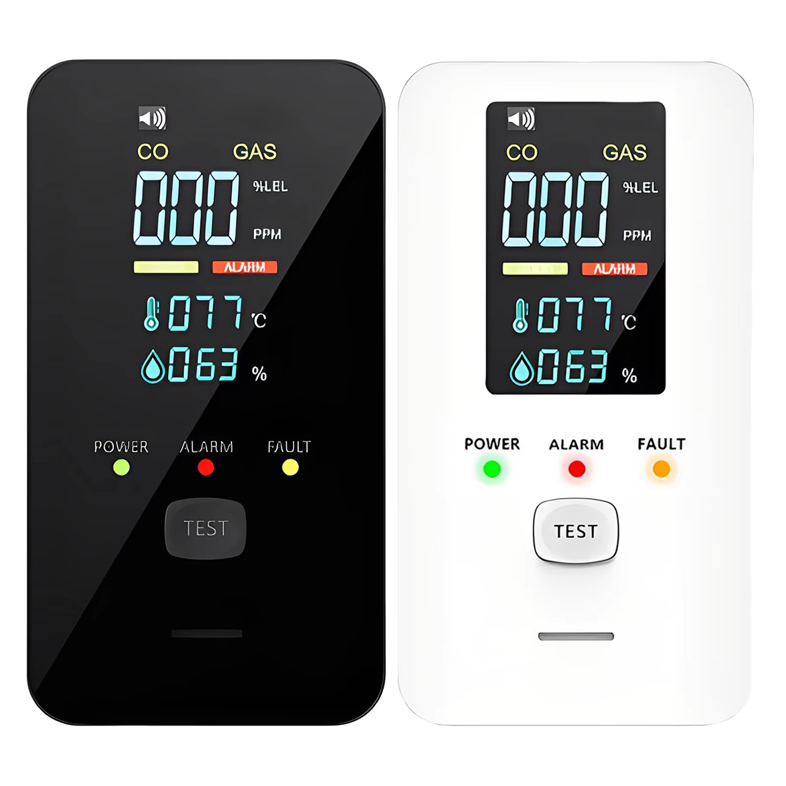 Co Detector Plug - 天然ガスおよび一酸化炭素検知器。家庭用ガス・一酸化炭素検知器。CH4・CO漏れ警報機能付き。温度・湿度計測機能搭載。プラグイン式。