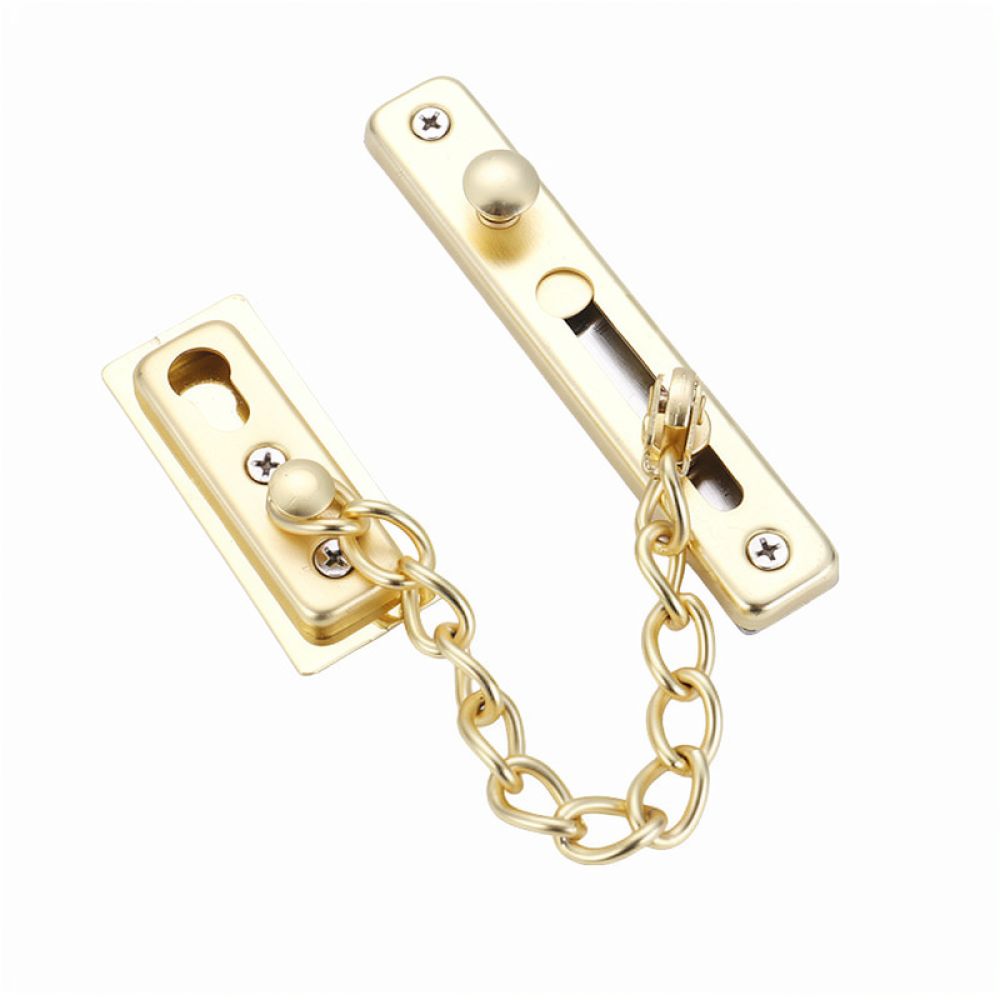 Security Chain Door - ステンレス製セキュリティドアチェーンロック、盗難防止ラッチボルト、穴あけ不要、家庭用、ホテル用、寝室用、安全対策に。