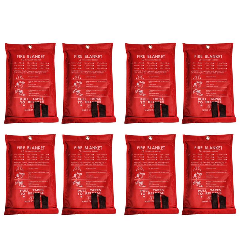 Fire Blanket Kitchen - B48B-8PCS 緊急用防火ブランケット、キッチン、グリル、暖炉用防火ブランケット（39.4インチ X 39.4インチ）