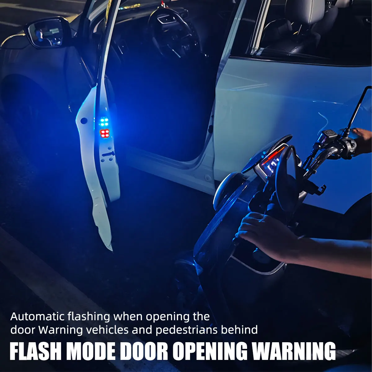車のドアライト LED カラフル点滅装飾ウェルカムライト 磁 - Emergency Exit Sign のレビューと価格