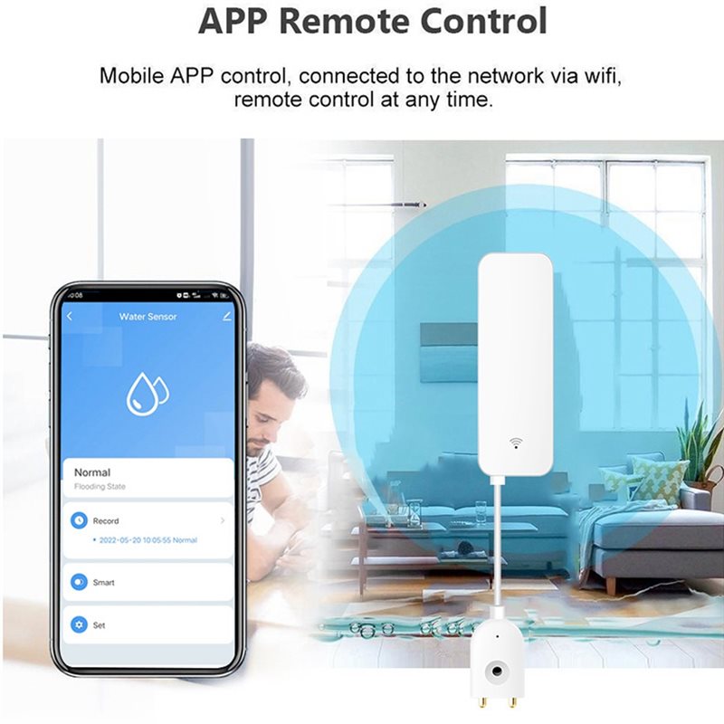 DTEN-Tuya Wi-Fi対応スマート水漏れセンサー、水 - Water Alarm Sensor のレビューと価格