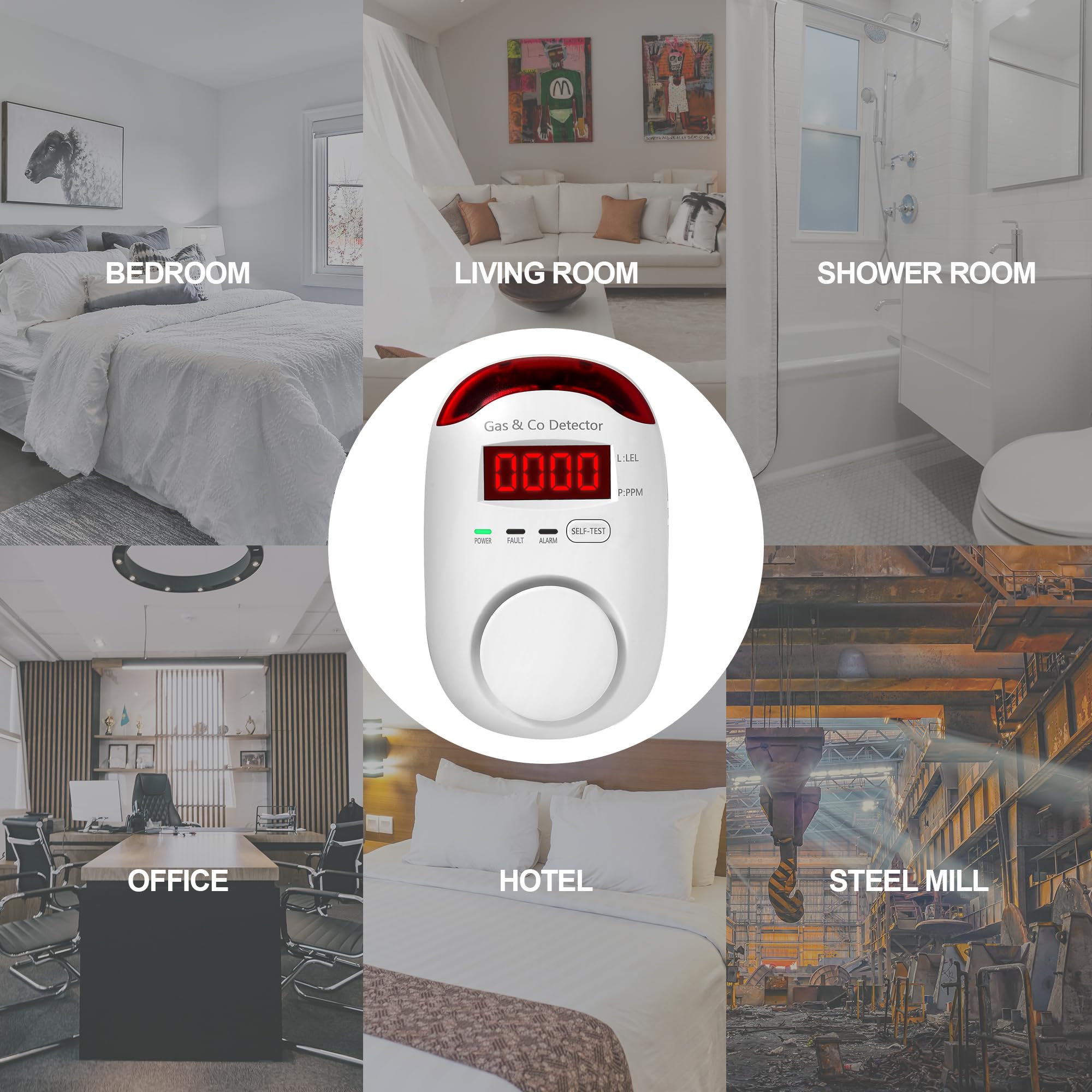 複合式ガス・一酸化炭素検知器。プラグイン式で、天然ガス検知器 - Co Detector Plug のレビューと価格
