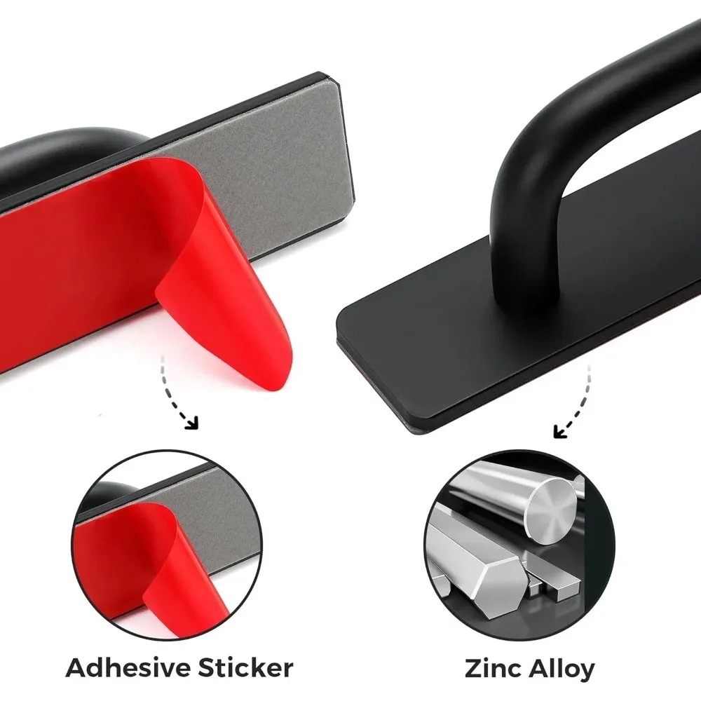 表面実装、穴あけ不要、アルミニウム合金製ドア・窓ハンドルプル - Window Lock Bar のレビューと価格