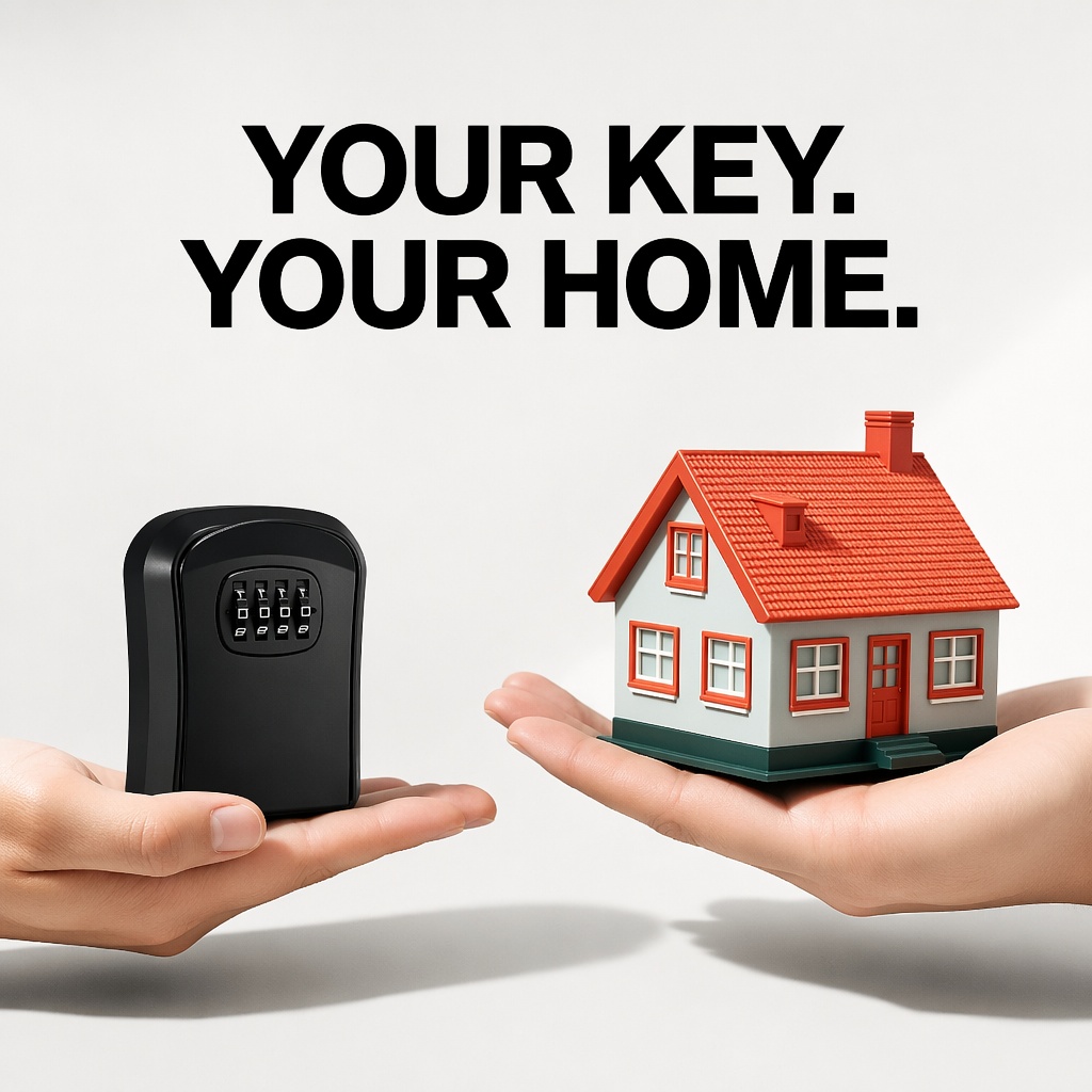 壁掛け防水キー収納ボックス厚みのあるABS盗難防止4桁ロック - Lockbox Key Secure のレビューと価格